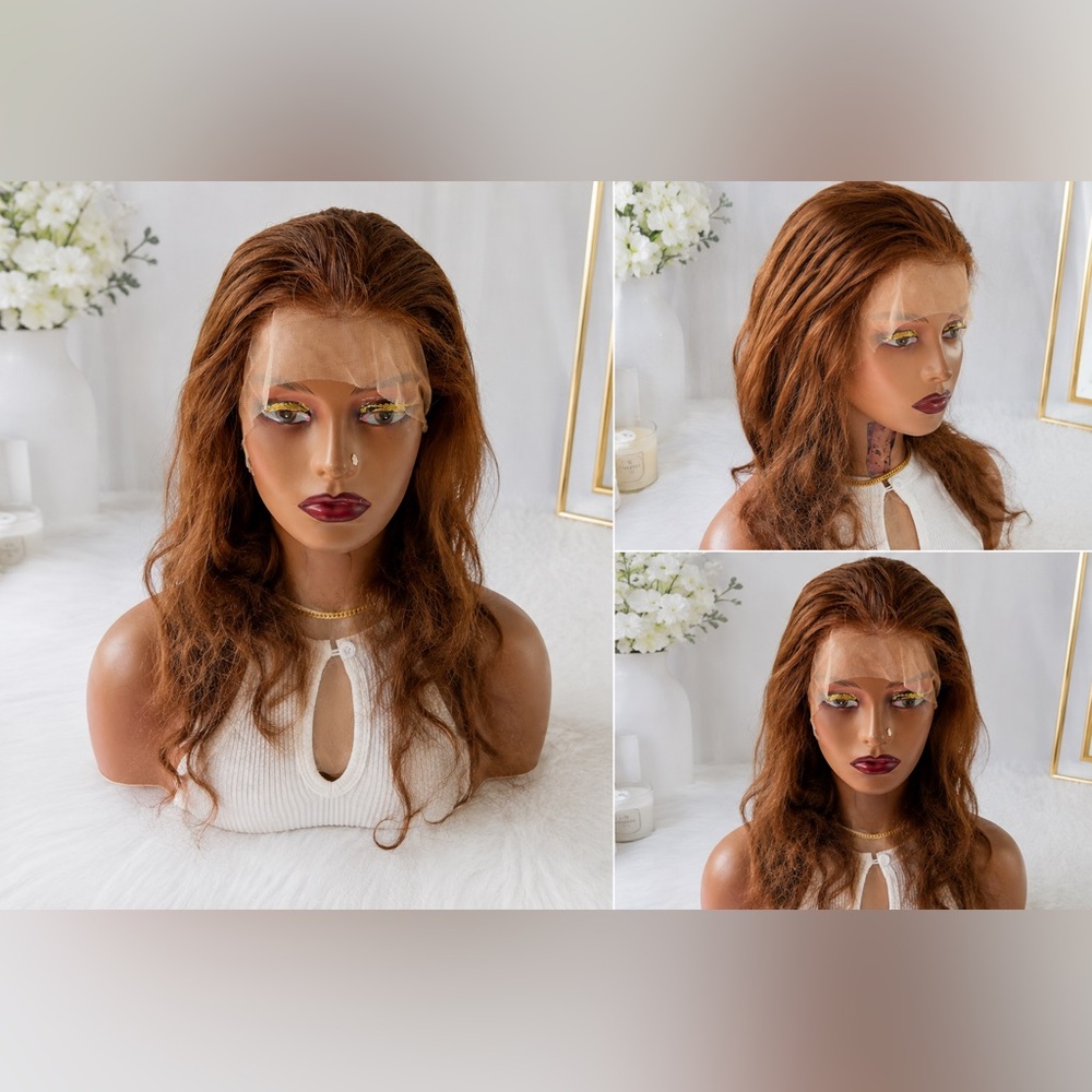 Title
100% Human Hair Lace Front Wig for Women | 13x4 Straight Brown Wig |